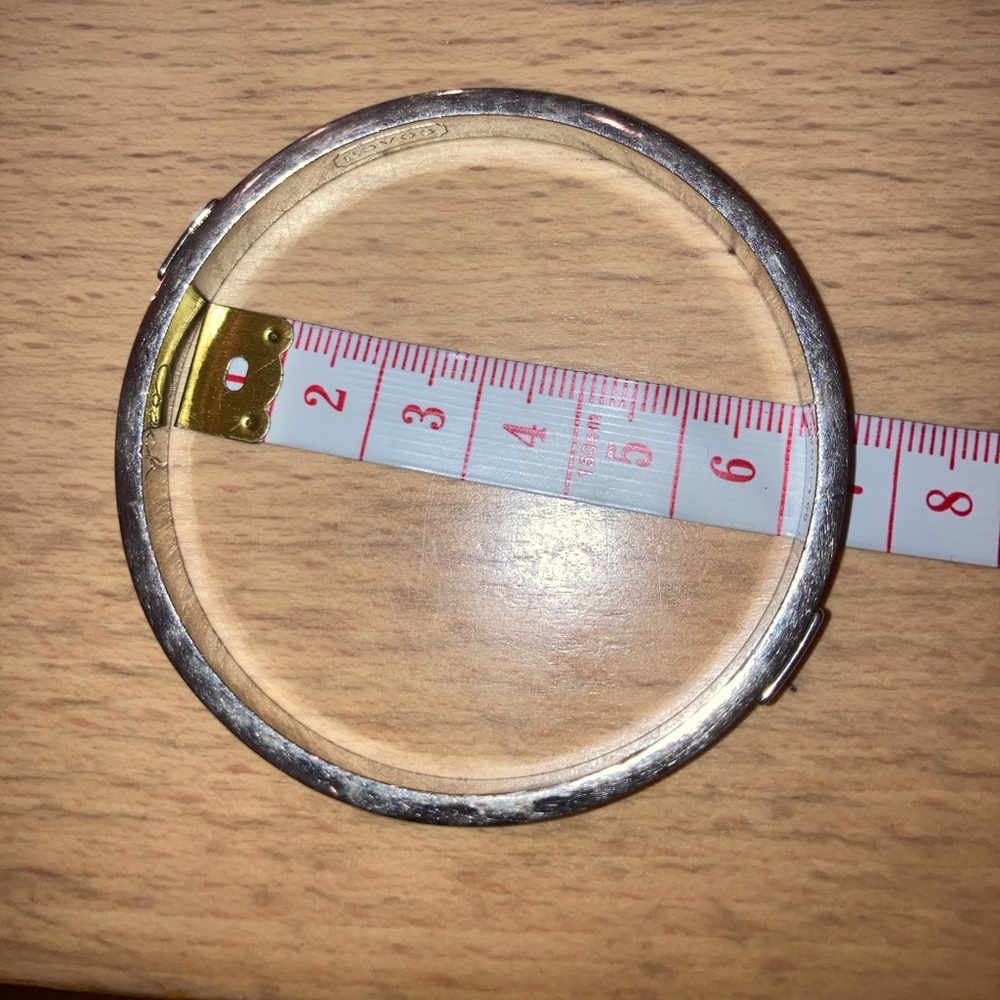 Coach Signature C Bangle Bracelet & Earrings - Silver and Pink - EUC - Picture 15 of 16